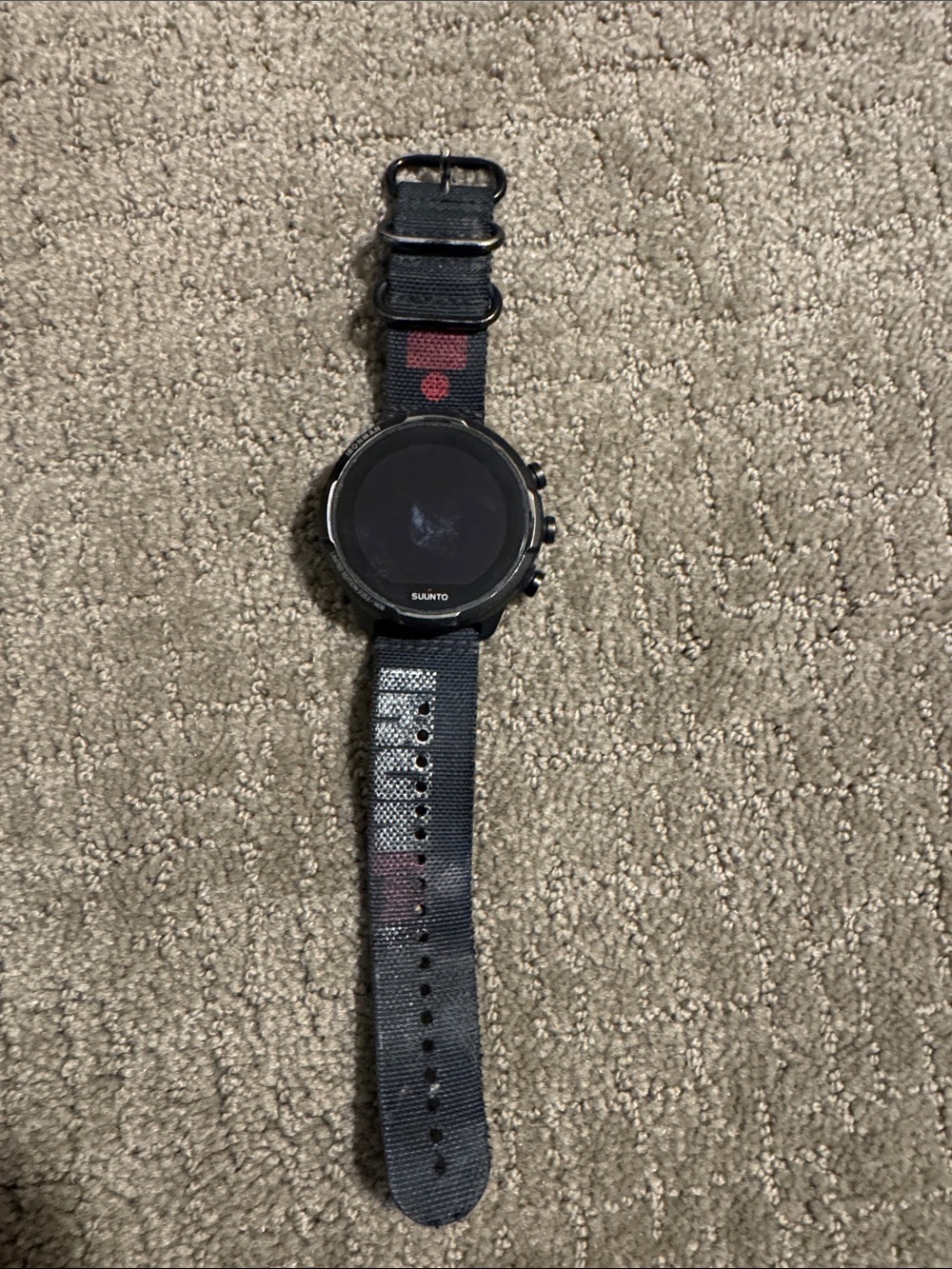 Suunto Black and Red Nylon-Strap Outdoor Watch